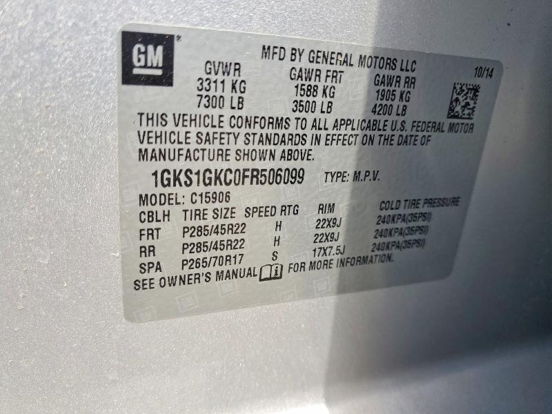 Продаж на аукціоні авто 2015 Gmc Yukon Xl, vin: 1GKS1GKC0FR506099, номер лоту: 66409796
