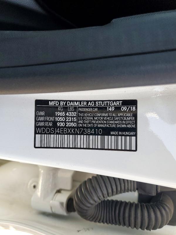 Продаж на аукціоні авто 2019 Mercedes-benz Cla, vin: WDDSJ4EBXKN738410, номер лоту: 65901846