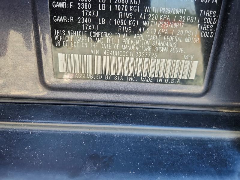 64183466 :رقم المزاد ، 4S4BRCCC1E3327725 vin ، 2014 Subaru Outback مزاد بيع