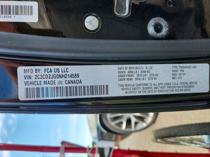 Продажа на аукционе авто 2022 Dodge Challenger, vin: 2C3CDZJG0NH214589, номер лота: 63828706
