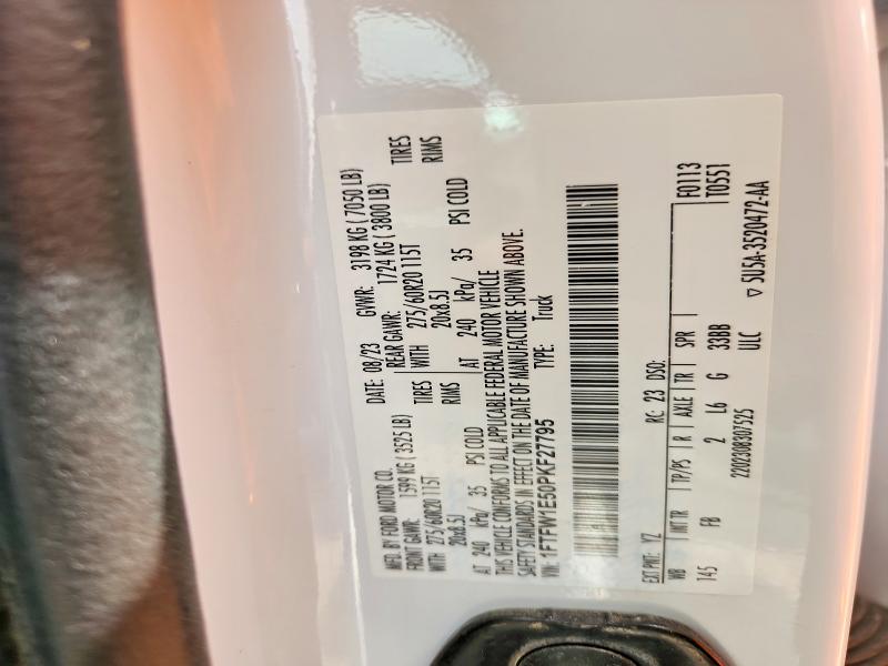 2023 Ford F150 მანქანა იყიდება აუქციონზე, vin: 1FTFW1E50PKF27795, აუქციონის ნომერი: 66509066