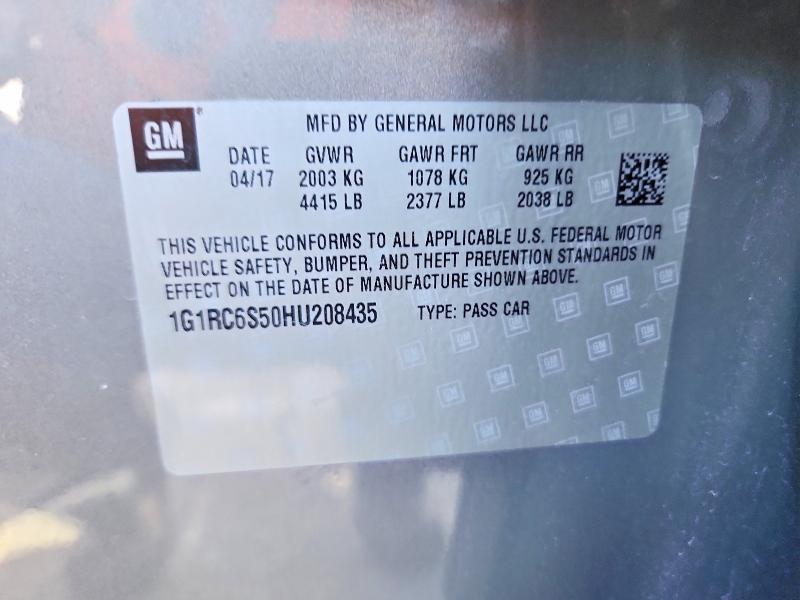 2017 Chevrolet Volt მანქანა იყიდება აუქციონზე, vin: 1G1RC6S50HU208435, აუქციონის ნომერი: 65499456