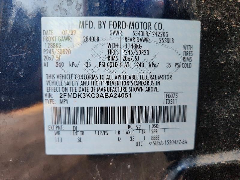 Продажа на аукционе авто 2010 Ford Edge, vin: 2FMDK3KC3ABA24051, номер лота: 67096446