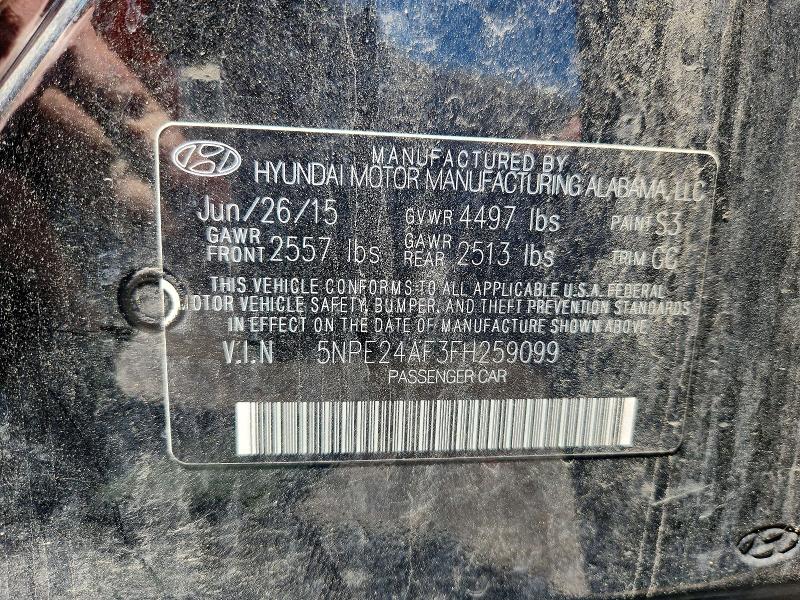 Aukcja sprzedaży 2015 Hyundai Sonata, vin: 5NPE24AF3FH259099, numer aukcji: 63910916