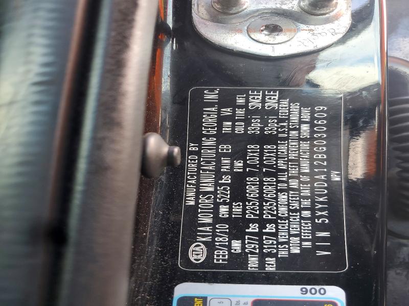 Aukcja sprzedaży 2011 Kia Sorento, vin: 5XYKUDA12BG030609, numer aukcji: 64814736