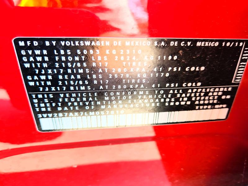Продажа на аукционе авто 2020 Volkswagen Tiguan, vin: 3VV2B7AX7LM057810, номер лота: 65019406