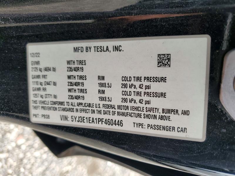 Aukcja sprzedaży 2020 Tesla Model 3, vin: 5YJ3E1EA1PF460446, numer aukcji: 63982426
