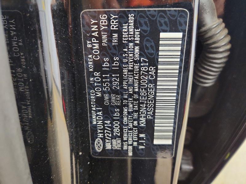 Aukcja sprzedaży 2015 Hyundai Genesis, vin: KMHGN4JE8FU027817, numer aukcji: 66300496