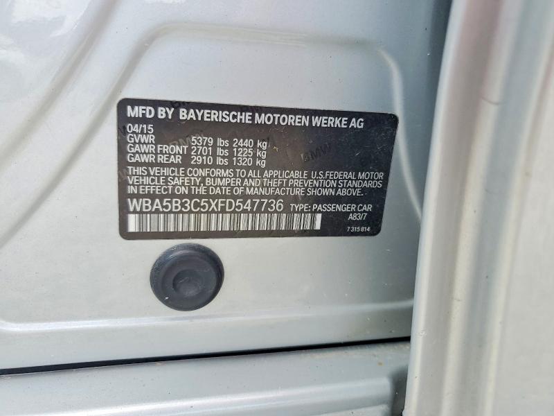 Aukcja sprzedaży 2015 Bmw 535, vin: WBA5B3C5XFD547736, numer aukcji: 65845336
