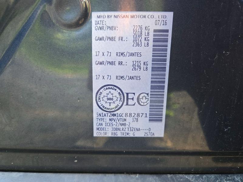 Продаж на аукціоні авто 2016 Nissan Rogue, vin: 5N1AT2MM1GC882871, номер лоту: 66008426
