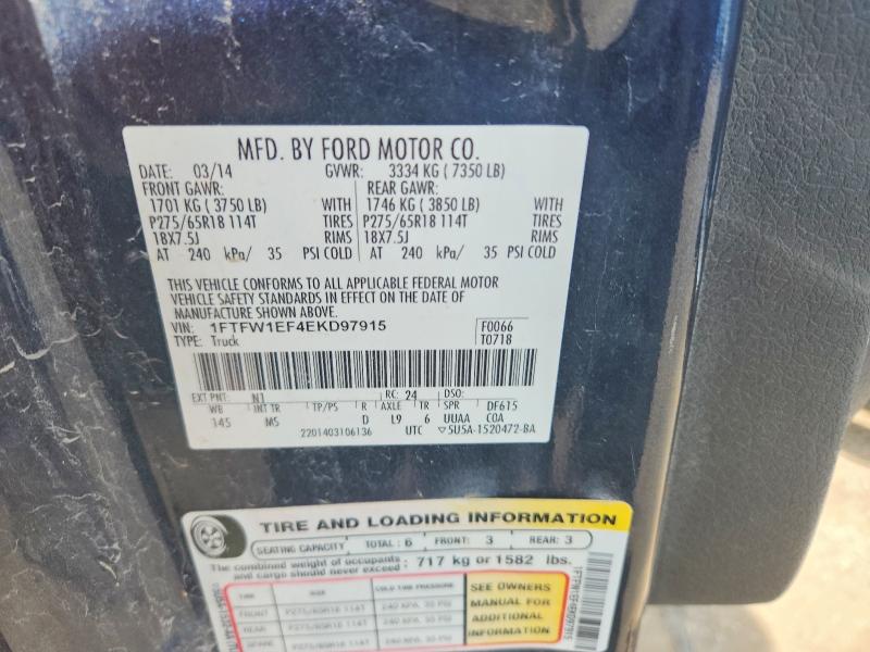 66900766 :رقم المزاد ، 1FTFW1EF4EKD97915 vin ، 2014 Ford F150 مزاد بيع