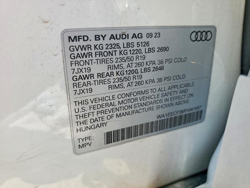 Aukcja sprzedaży 2024 Audi Q3, vin: WA1EECF35R1041557, numer aukcji: 63353216