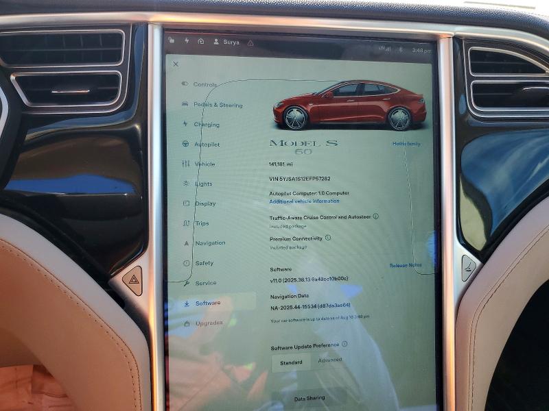 Aukcja sprzedaży 2014 Tesla Model S, vin: 5YJSA1S12EFP57282, numer aukcji: 61455306