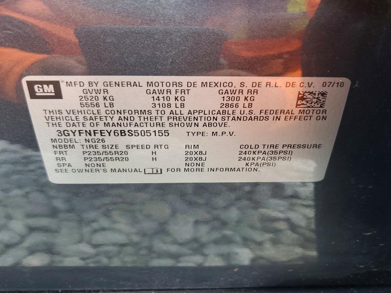 Продажа на аукционе авто 2011 Cadillac Srx, vin: 3GYFNFEY6BS505155, номер лота: 65364626