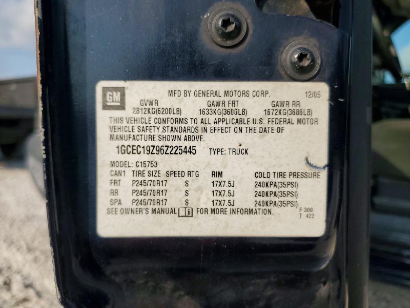 65186396 :رقم المزاد ، 1GCEC19Z96Z225445 vin ، 2006 Chevrolet Silverado مزاد بيع