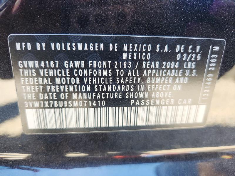 65906616 :رقم المزاد ، 3VW7X7BU9SM071410 vin ، 2025 Volkswagen Jetta مزاد بيع