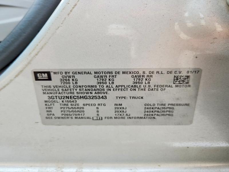 66962366 :رقم المزاد ، 3GTU2NEC5HG325343 vin ، 2017 Gmc Sierra مزاد بيع