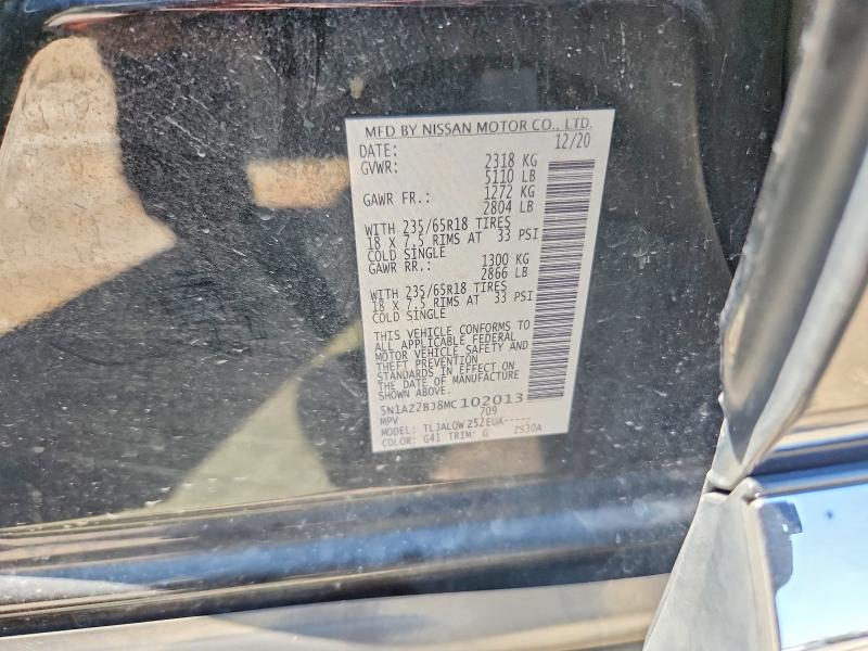 Продажа на аукционе авто 2021 Nissan Murano, vin: 5N1AZ2BJ8MC102013, номер лота: 65311046