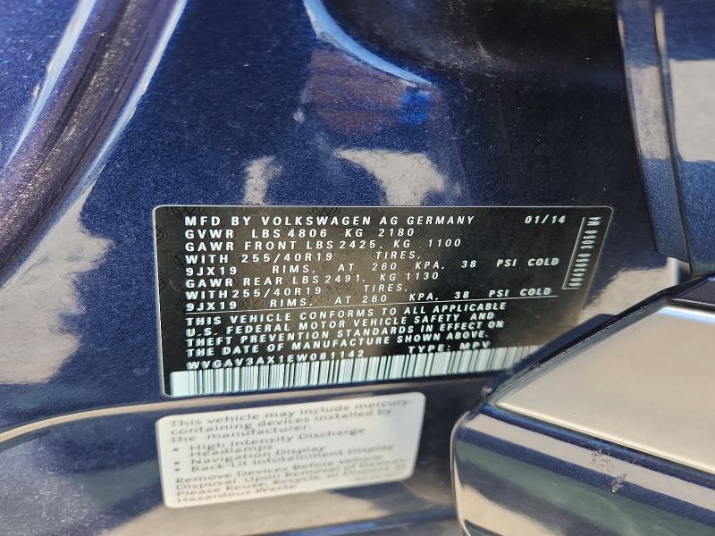 64983856 :رقم المزاد ، WVGAV3AX1EW081142 vin ، 2014 Volkswagen Tiguan مزاد بيع