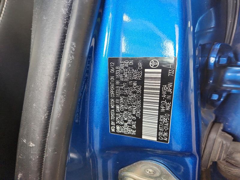 Aukcja sprzedaży 2012 Toyota Prius C, vin: JTDKDTB38C1013843, numer aukcji: 63649106