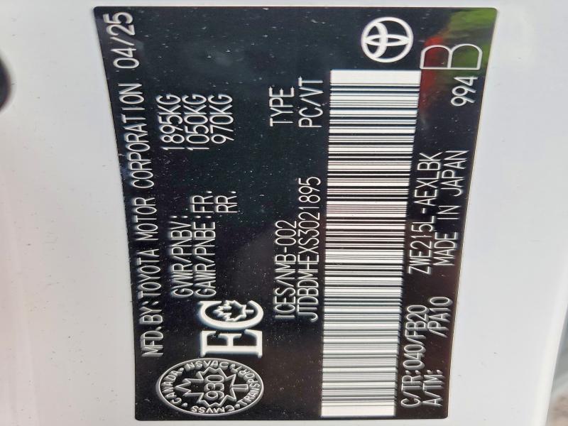 Продаж на аукціоні авто 2025 Toyota Corolla Hybrid, vin: JTDBDMHEXS3021895, номер лоту: 66203046
