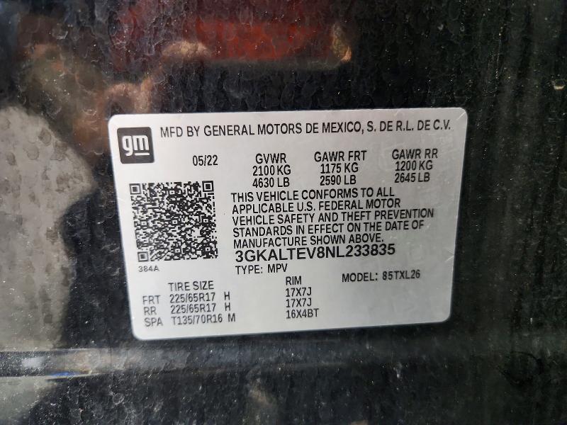 Aukcja sprzedaży 2022 Gmc Terrain, vin: 3GKALTEV8NL233835, numer aukcji: 64053866