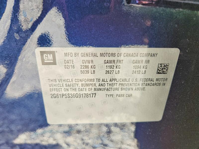64433846 :رقم المزاد ، 2G61P5S36G9178177 vin ، 2016 Cadillac Xts مزاد بيع
