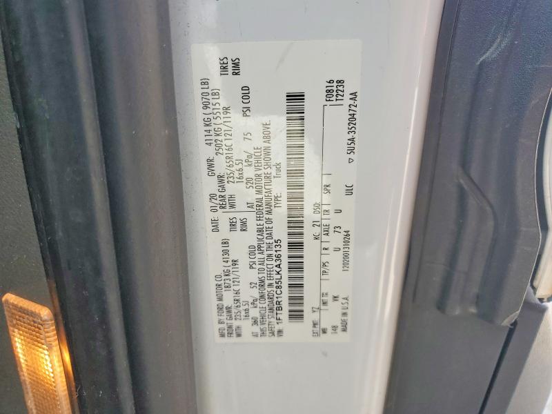 65286436 :رقم المزاد ، 1FTBR1C85LKA36135 vin ، 2020 Ford Transit مزاد بيع