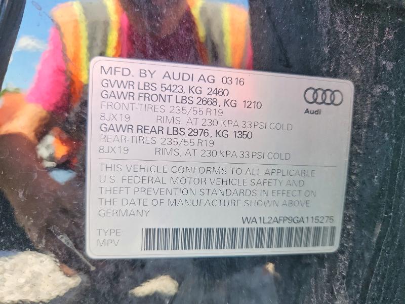 63579036 :رقم المزاد ، WA1L2AFP9GA115275 vin ، 2016 Audi Q5 مزاد بيع