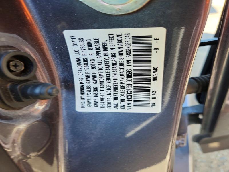 Aukcja sprzedaży 2017 Honda Civic, vin: 19XFC2F55HE018593, numer aukcji: 63889976