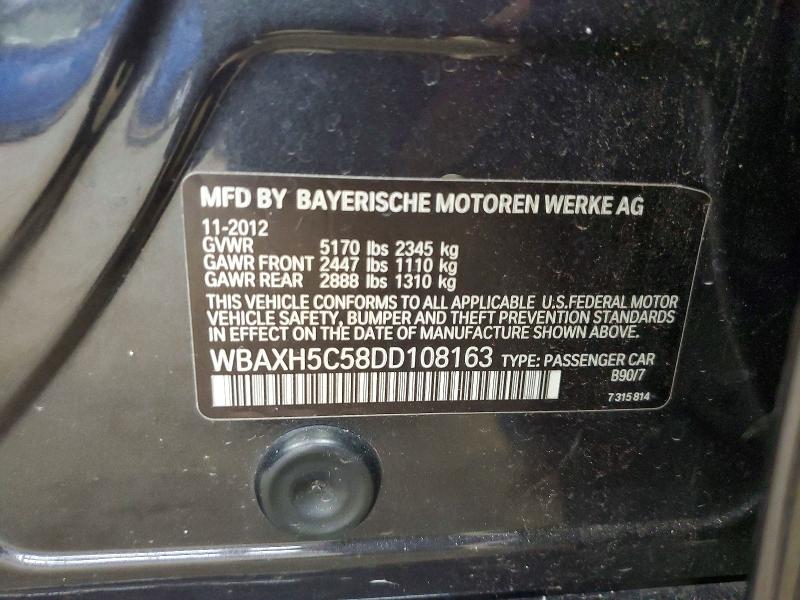 Продажа на аукционе авто 2013 Bmw 528, vin: WBAXH5C58DD108163, номер лота: 64156686