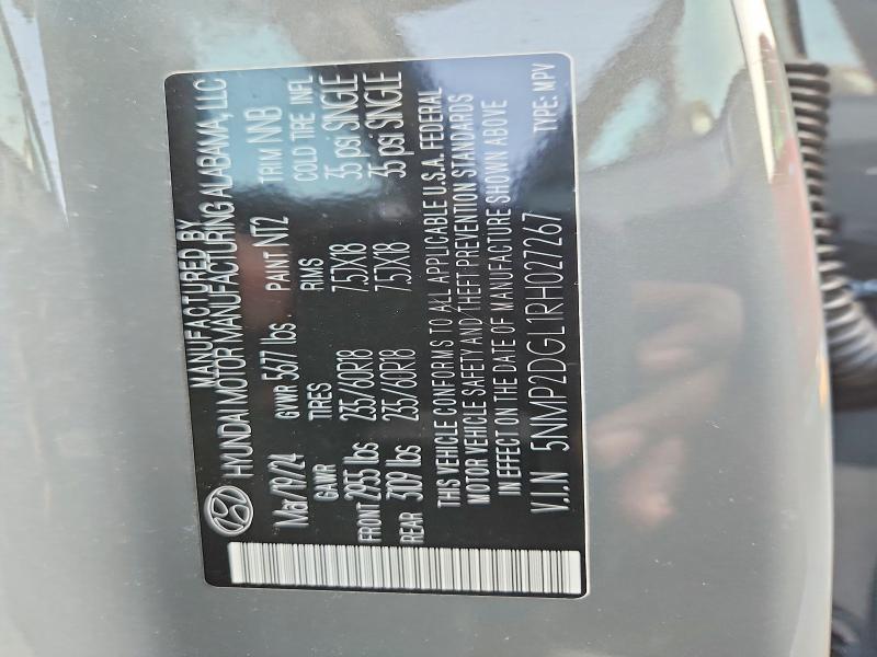 64218526 :رقم المزاد ، 5NMP2DGL1RH027267 vin ، 2024 Hyundai Santa Fe مزاد بيع