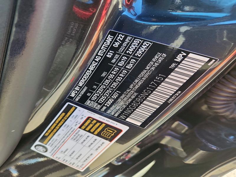 64121356 :رقم المزاد ، W1N0G8DB5NG117151 vin ، 2022 Mercedes-benz Glc مزاد بيع