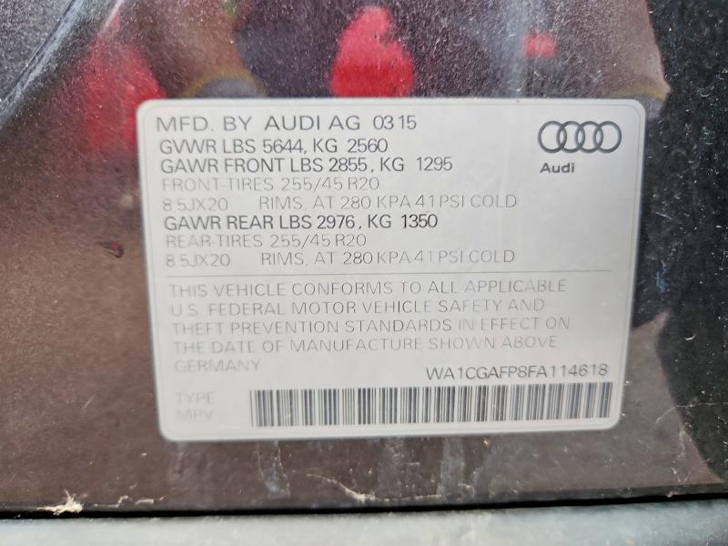 2015 Audi Sq5 მანქანა იყიდება აუქციონზე, vin: WA1CGAFP8FA114618, აუქციონის ნომერი: 67060686