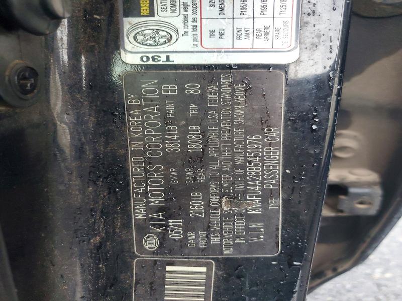 67112466 :رقم المزاد ، KNAFU4A28B5451976 vin ، 2011 Kia Forte مزاد بيع