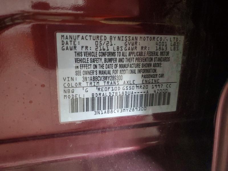 Aukcja sprzedaży 2021 Nissan Sentra, vin: 3N1AB8CV3MY289300, numer aukcji: 67065016