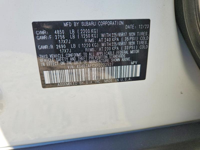 Продаж на аукціоні авто 2024 Subaru Outback, vin: 4S4BTAFCXR3222527, номер лоту: 64979416