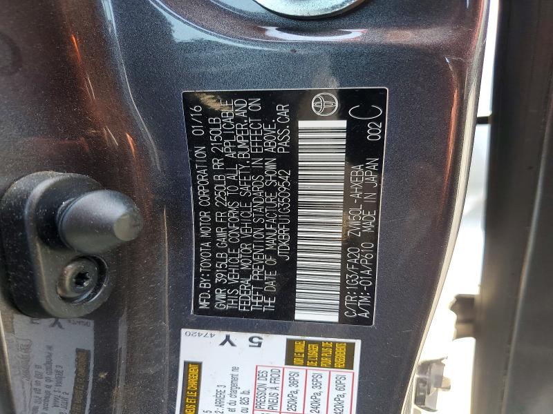 Продажа на аукционе авто 2016 Toyota Prius, vin: JTDKBRFU1G3509542, номер лота: 65398746