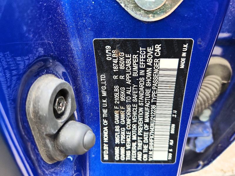 Продажа на аукционе авто 2019 Honda Civic, vin: SHHFK7H43KU212236, номер лота: 65907596