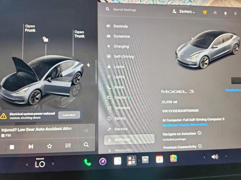 2023 Tesla Model 3 მანქანა იყიდება აუქციონზე, vin: 5YJ3E1EA1PF501061, აუქციონის ნომერი: 63258986