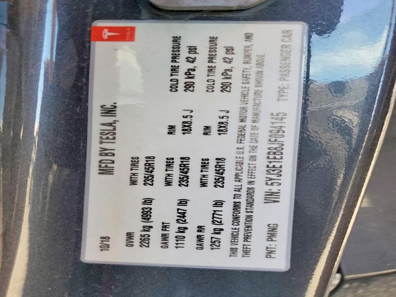 Aukcja sprzedaży 2018 Tesla Model 3, vin: 5YJ3E1EB8JF094145, numer aukcji: 66557976