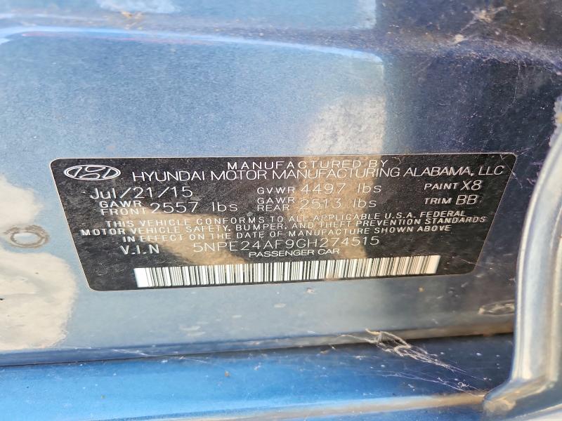 Aukcja sprzedaży 2016 Hyundai Sonata, vin: 5NPE24AF9GH274515, numer aukcji: 64131916
