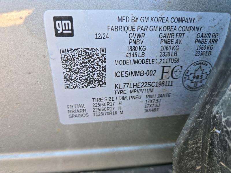 Продажа на аукционе авто 2025 Chevrolet Trax, vin: KL77LHE22SC198111, номер лота: 64277346
