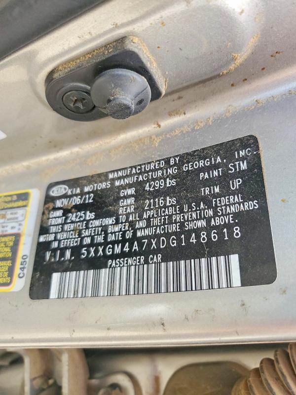 64146706 :رقم المزاد ، 5XXGM4A7XDG148618 vin ، 2013 Kia Optima مزاد بيع