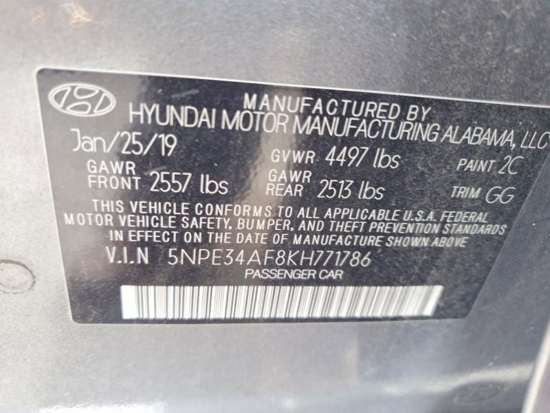 Aukcja sprzedaży 2019 Hyundai Sonata, vin: 5NPE34AF8KH771786, numer aukcji: 63895376