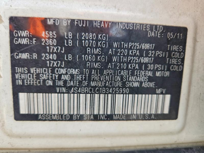 Продажа на аукционе авто 2011 Subaru Outback, vin: 4S4BRCLC1B3425990, номер лота: 65509196