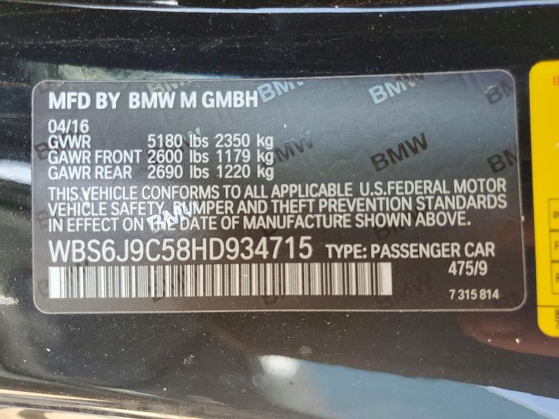 Продажа на аукционе авто 2017 Bmw M6, vin: WBS6J9C58HD934715, номер лота: 65443976