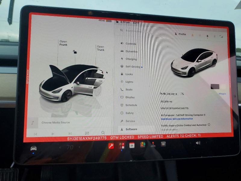 Aukcja sprzedaży 2022 Tesla Model 3, vin: 5YJ3E1EAXNF249775, numer aukcji: 66131726