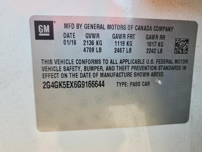Продаж на аукціоні авто 2016 Buick Regal, vin: 2G4GK5EX6G9166644, номер лоту: 65287736