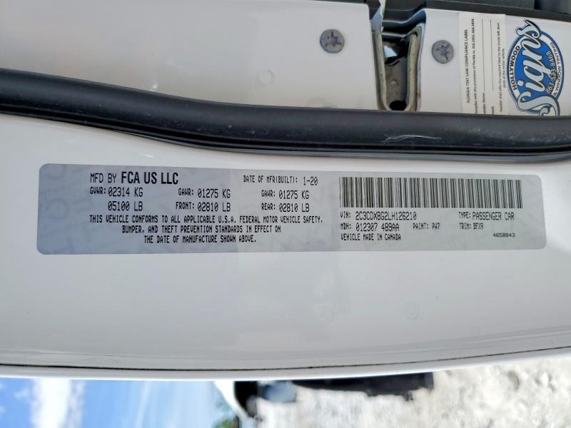 Продаж на аукціоні авто 2020 Dodge Charger, vin: 2C3CDXBG2LH126210, номер лоту: 65920676
